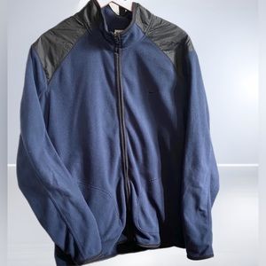 Nike Black Fleece Blue Nylon Long Sleeve Full Zipper Jacket Size XL